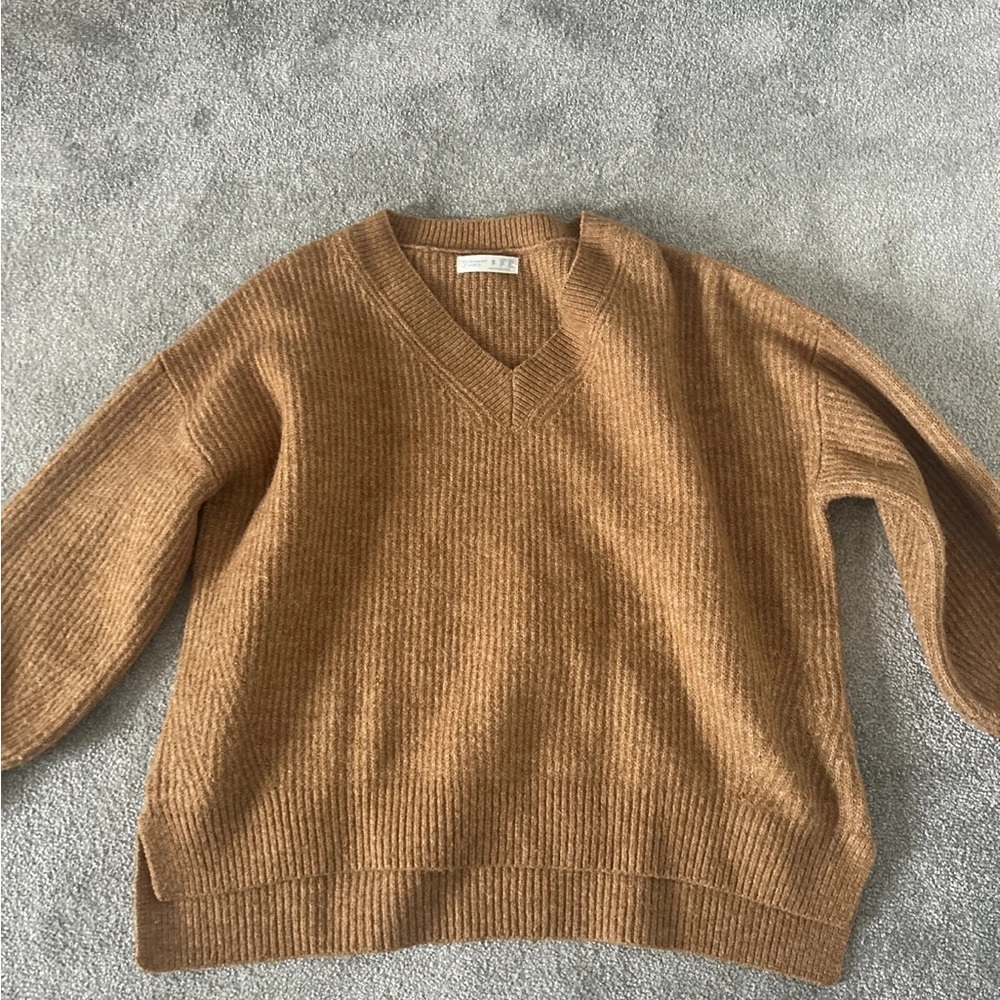 Primark Men's Tan V-Neck Sweater